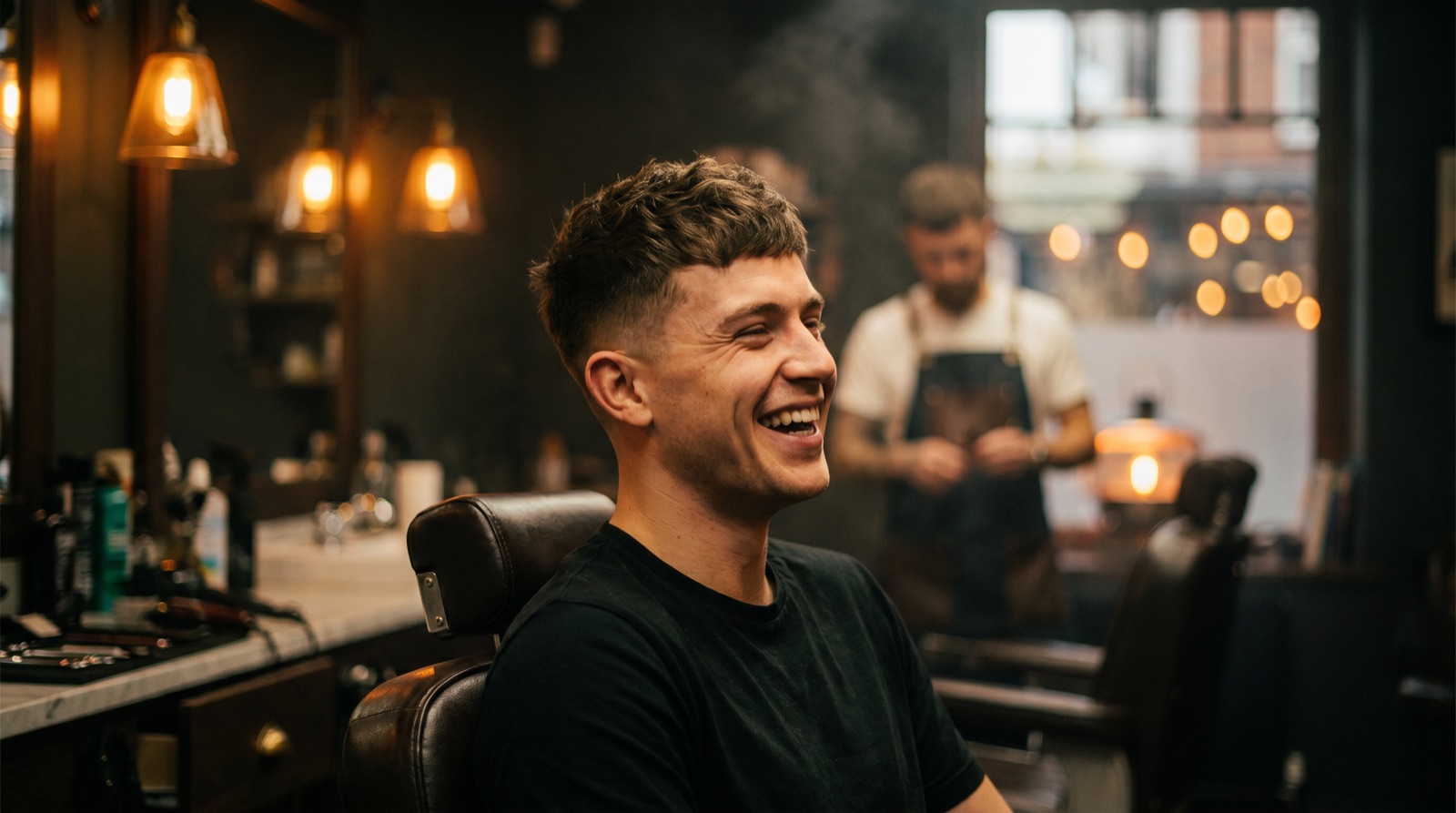 Zufriedener Kunde im Barbershop