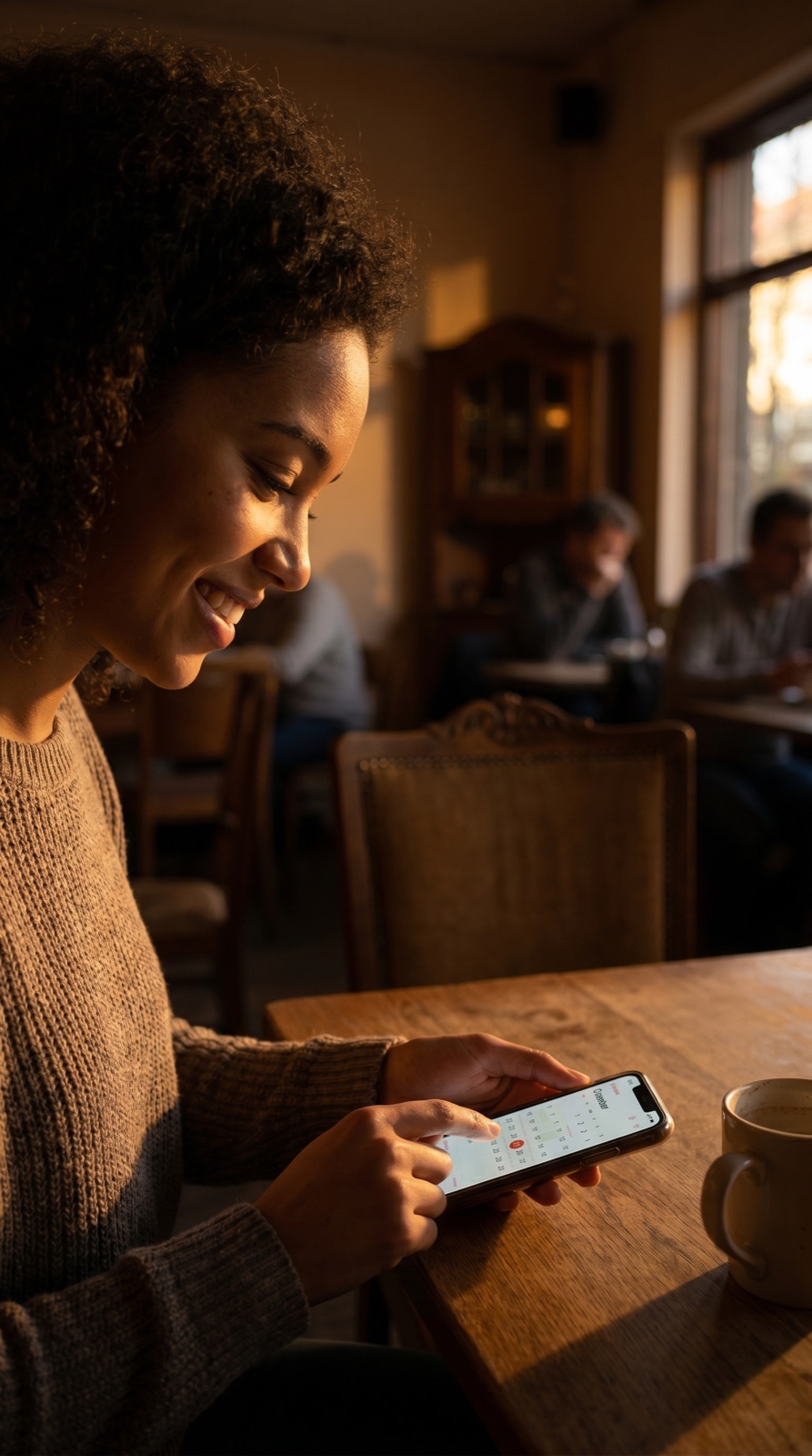 Kundin bucht Termin per App